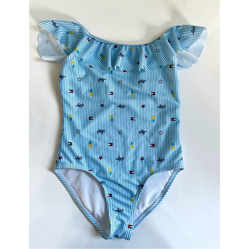 Tommy Hilfiger Blue Striped Kids Swim One Piece